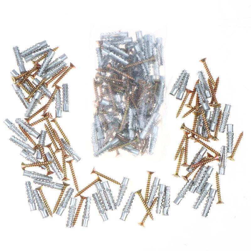 100Set 6/8Mm Wall Anchors And Screws Set Metal Expansion Plug And Self Tapping Screws Kit For Concrete Drywall Mounting