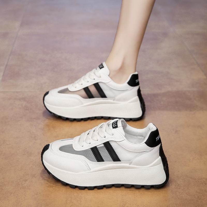 

CRLAYDK Летние женские нескользящие теннисные туфли на платформе для ходьбы, дышащие повседневные кроссовки, удобные стильные кроссовки на шнуровке 40