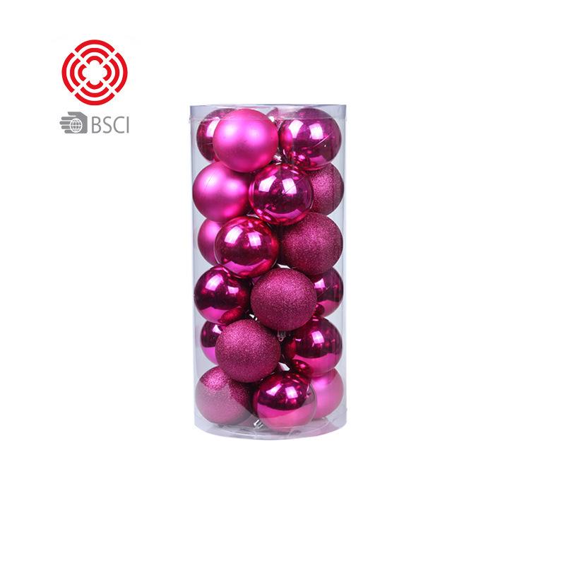 Christmas Ball Set: 24 Colorful Plastic Ornaments (3/4/6/8cm) for Christmas Tree Decorations