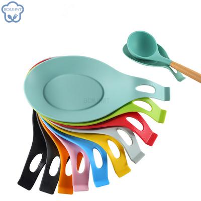 1pcs Spoon Holder Silicone Heat Resistant Spoon Rest Utensil Spatula Holder Gadget Kitchen Storage Home Kitchen Tool Garden