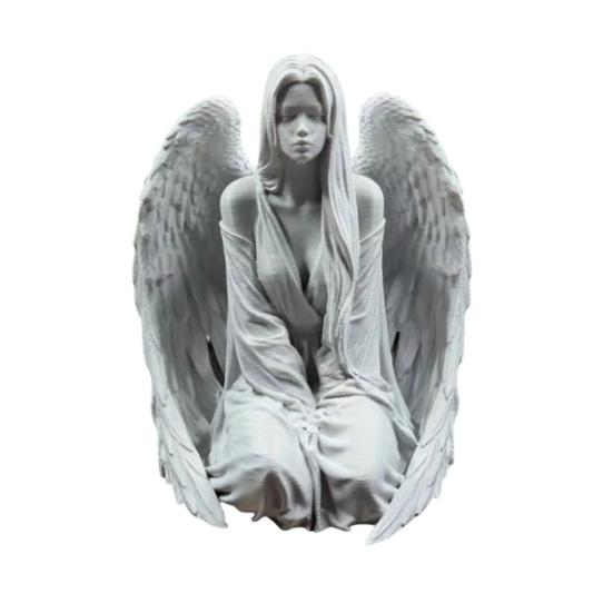 3D Printed Angel Figurine, Desktop Angel Ornament, Resin Angel Sculpture for Bedroom Entrance Hall Study Room Stylish Home Decor Gift