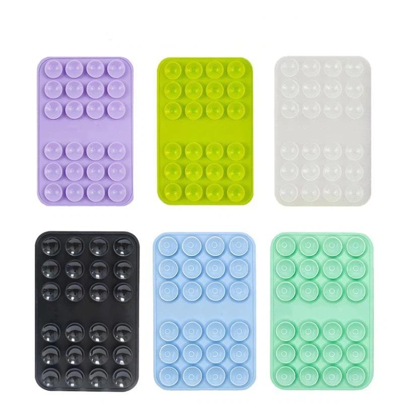 Multicolor Double Sided Silicone Suction Cup Pad Strong Adhesive Grip Reusable Washable Mat for Phone Car Desktop