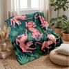 Pink Tigers in Jungle Theme blanket Lightweight Warm Flannel Blanket Decorative Throw Blanket for Home Decoration