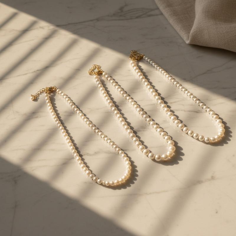 Vintage Faux Pearl Necklaces White Imitation Pearl Chain Choker Necklace Temperament Beaded Necklace For Wedding Party Wear