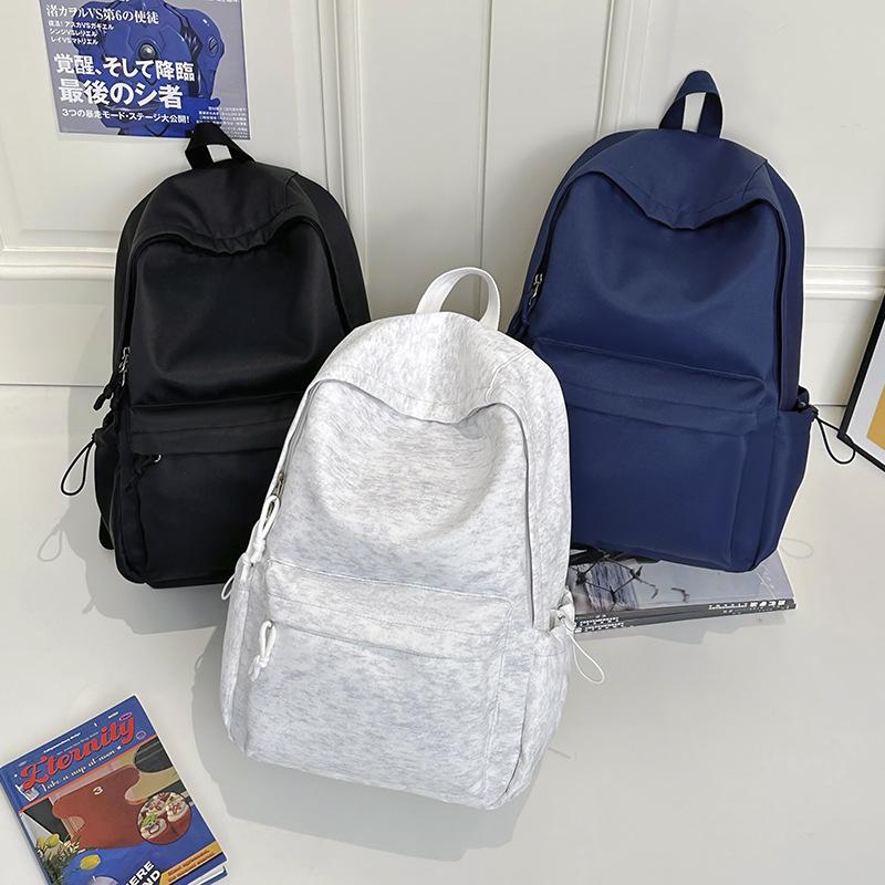 Schoolbag New Student Campus Schoolbag Junior High School Students Simple Style Solid Color Large Capacity High Value Backpack Women's Backpack
