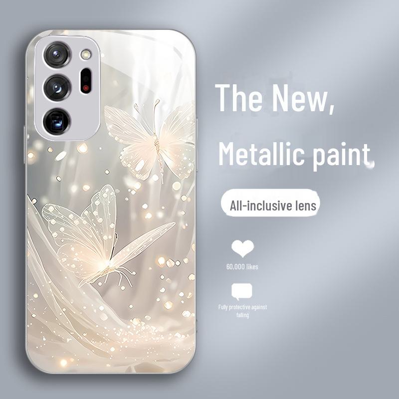 

Чехол из жидкого стекла для Samsung Galaxy Dream Butterfly Note8 Note9 — защита от падений, высокая ценность, усовершенствованная защита. Note 20 Ultra серебряный