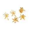 Minimalist Titanium Flower Earrings With 18k Gold Finish For Women
