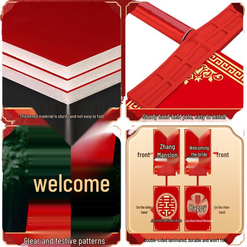 Chinese Wedding Retro Signboard: Ritualistic Sedan Chair Photo Prop for Bride Pickup
