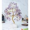Amethyst Edelsteinbaum - Chakra Baum des Lebens, Naturquarzsteinbasis, Kristallbaum für positive Energie, Feng Shui Geld-Bonsai