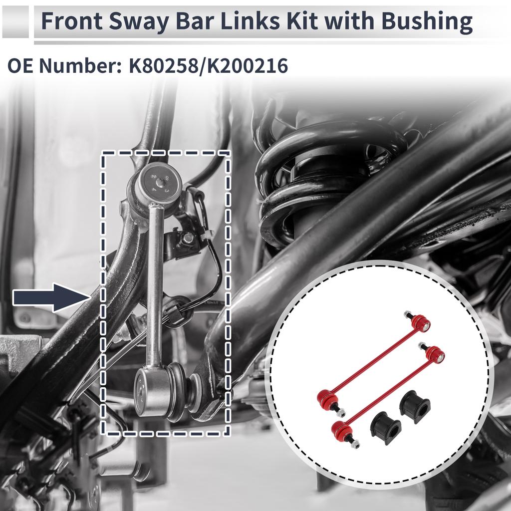 X Autohaux Front Stabilizer Bar Links with 2 Pcs Bushing for Jeep Patriot No.K80258 1Set