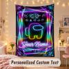 Custom Personalized Tapestry,Among Us Print Custom Name Text Wall Art Hanging for Bedroom