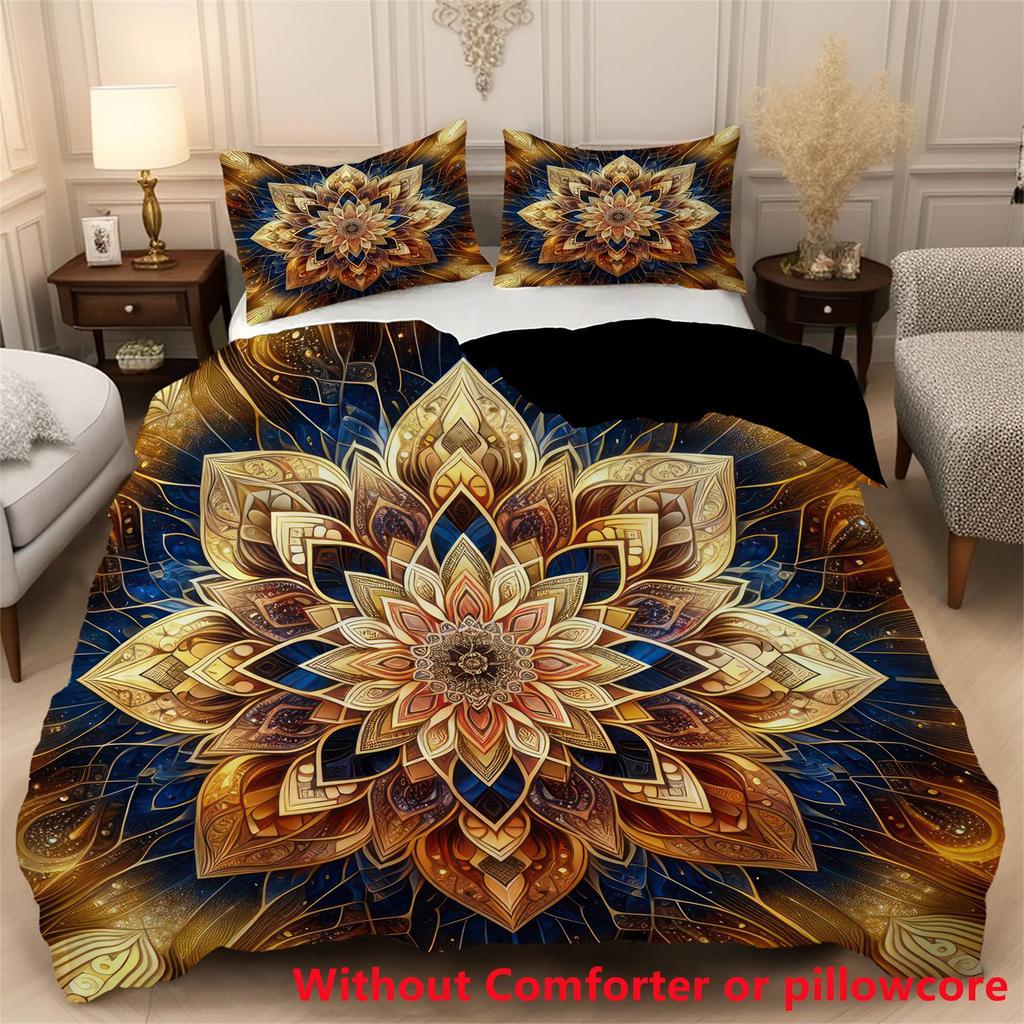 Geometrisches Muster 3D Digitaldruck Dreiteiliger Bettbezug Zu Karte Benutzerdefinierte Bettwäsche