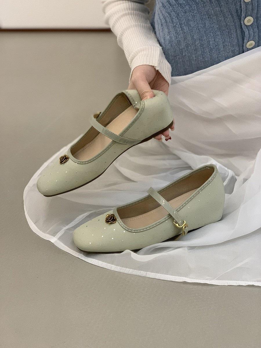 

Туфли-лодочки на скрытой платформе с мелким вырезом, женские, новые, нежные, подходящие к юбке, на толстой подошве, Мэри Джейн 40 зелёный