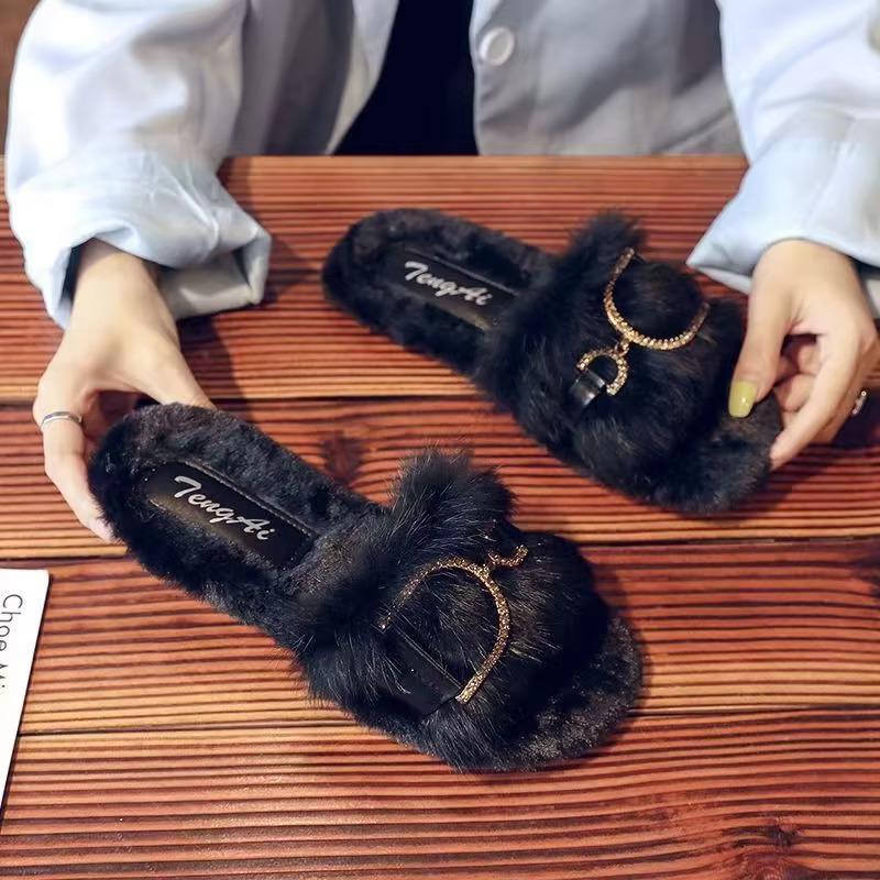 Fashion New Cute Women Autumn Winter Simple Fashion Comfort Loafers Women Casual Elegant Flat Versatile Soft Soled Slippers Slides Women