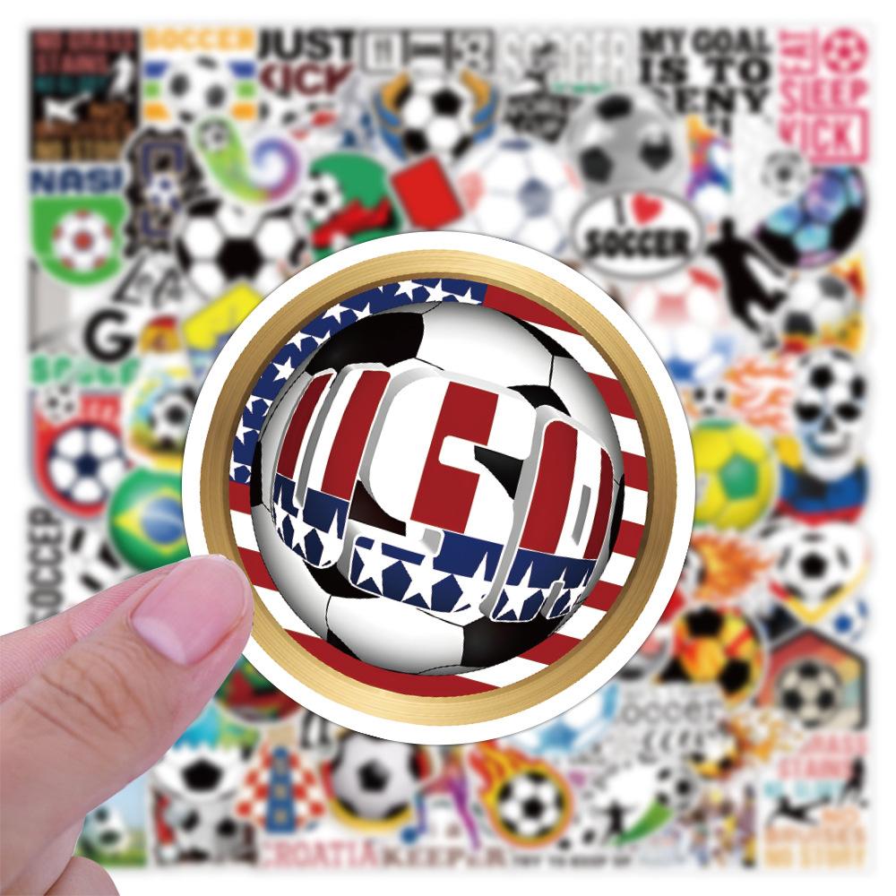 Soccer 100Pcs Stickers Cartoon Football Party Favor Sport Decor Notebook Phone Laptop Luggage Skateboard Helmet Sticker Decor
