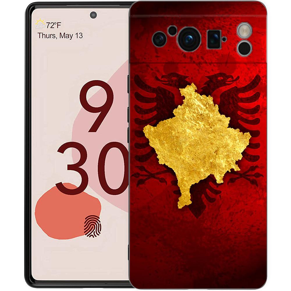 

Albania Albanians Flag Phone Case For Google Pixel 9 8 7 6 Pro XL 8A 6A 7A 5G Soft Shockproof TPU Black Cover Fundas Google Pixel 6