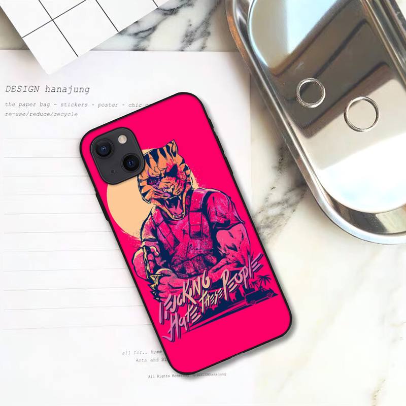 Hotline Miami Game Phone Case For iPhone 11 12 Mini 13 14 15 Pro XS Max X Plus SE XR Shell