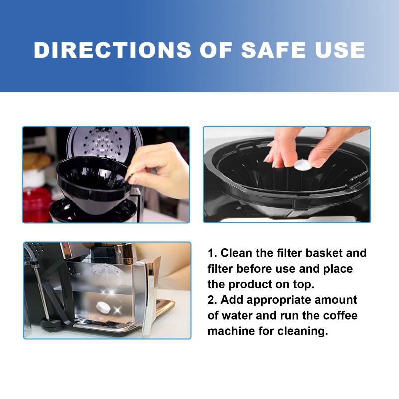 Jakehoe Coffee Machine Special Cleaning Tablets Filter Brew Head Pipeline Coffee Stain Descaler Decontamination Tablets