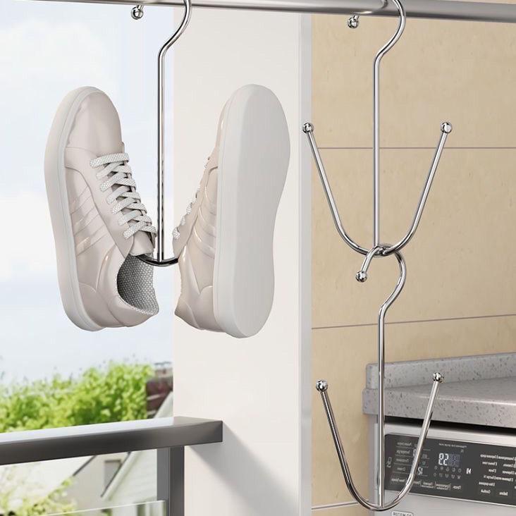Solid and Bold Shoe Rack, Shoe Drying Artifact, Shoe Room External Hook, Household Special Thick Multifunctional Hanging Shoe Balcony Rack