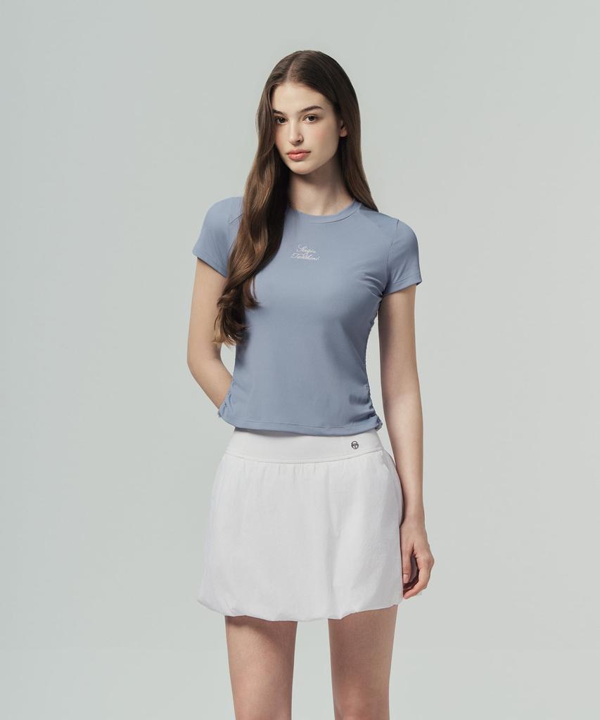 SERGIO TACCHINI W Rib Slim Fit Tide Ribbon Short Sleeve T-Shirt (L.Indigo)