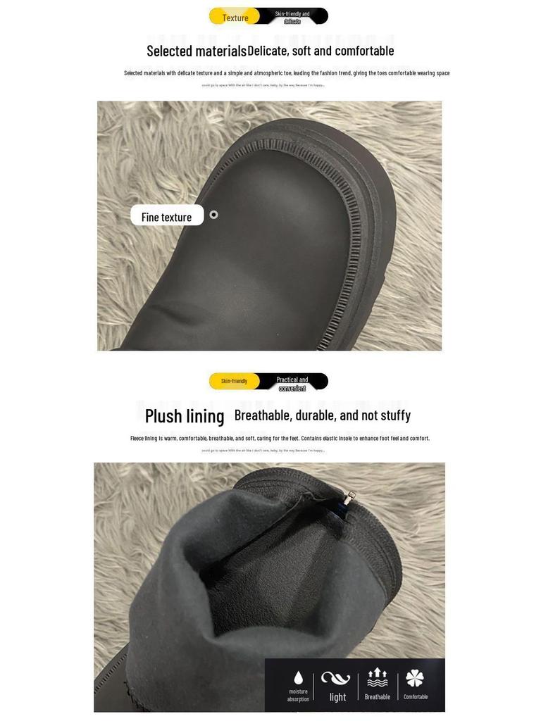 Women's Slimming Chunky Heel Martin Boots - Versatile Autumn Fashion