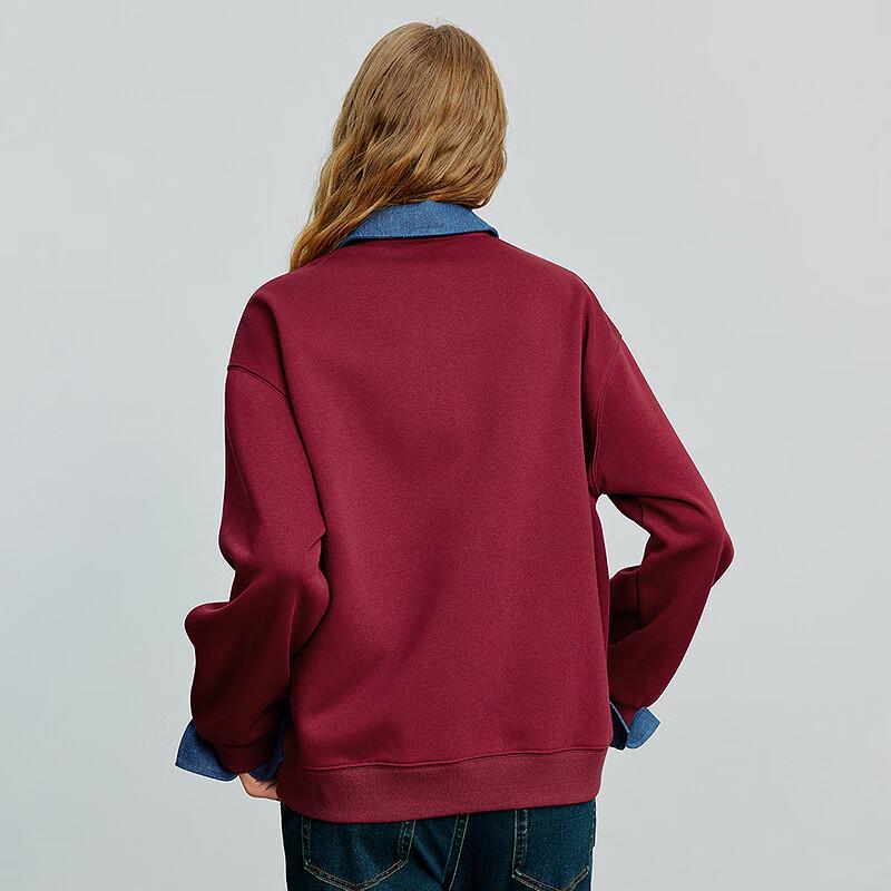 Chuyu Women's Fashion Spliced Fake Two-Piece Sweatshirt