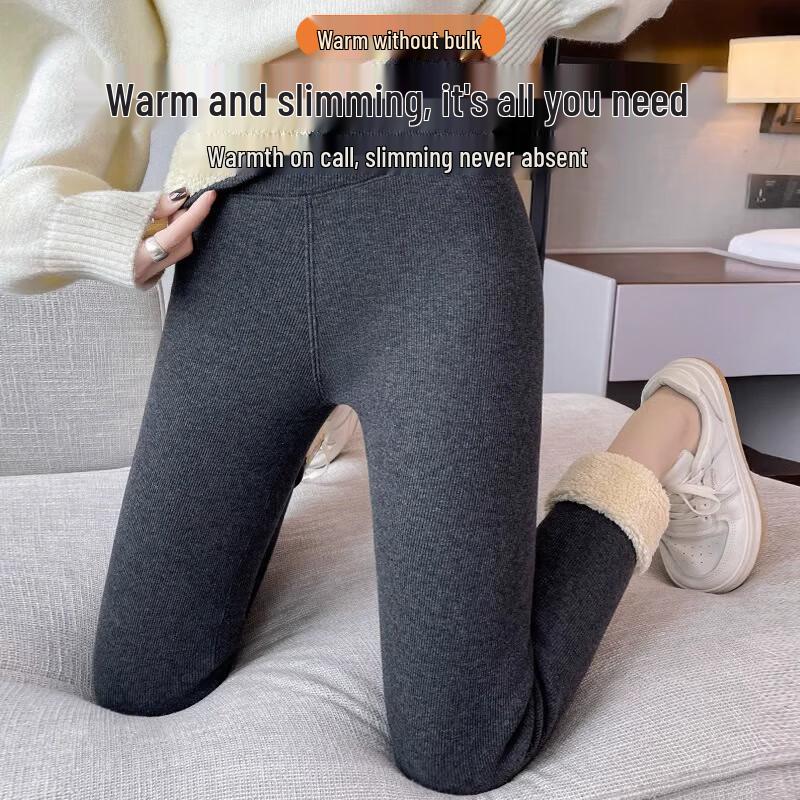 LANGSHA Women's Thickened Fleece Lined High-Waist Stirrup Leggings