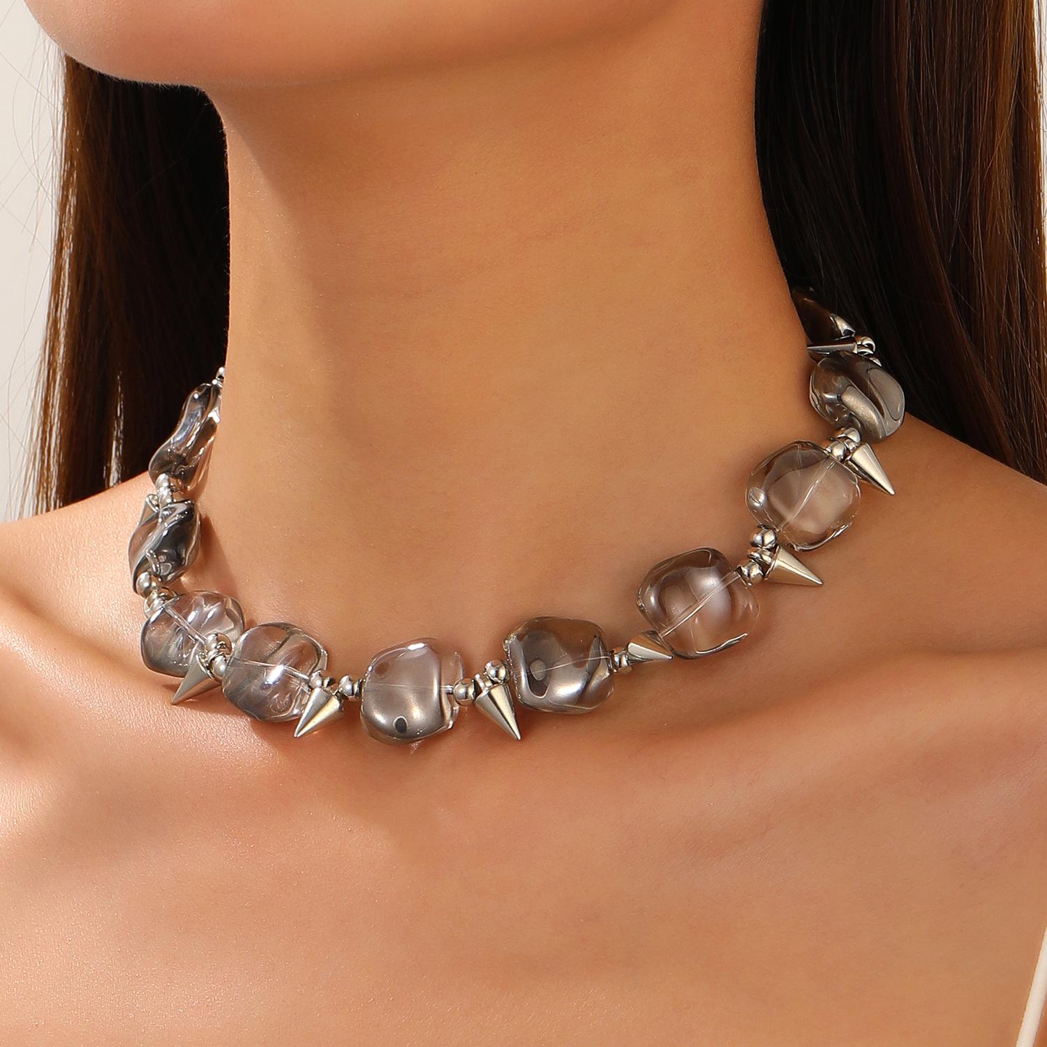 

Панк Клепаная Цепочка Крест Чокер Ожерелье для Мужчин и Женщин