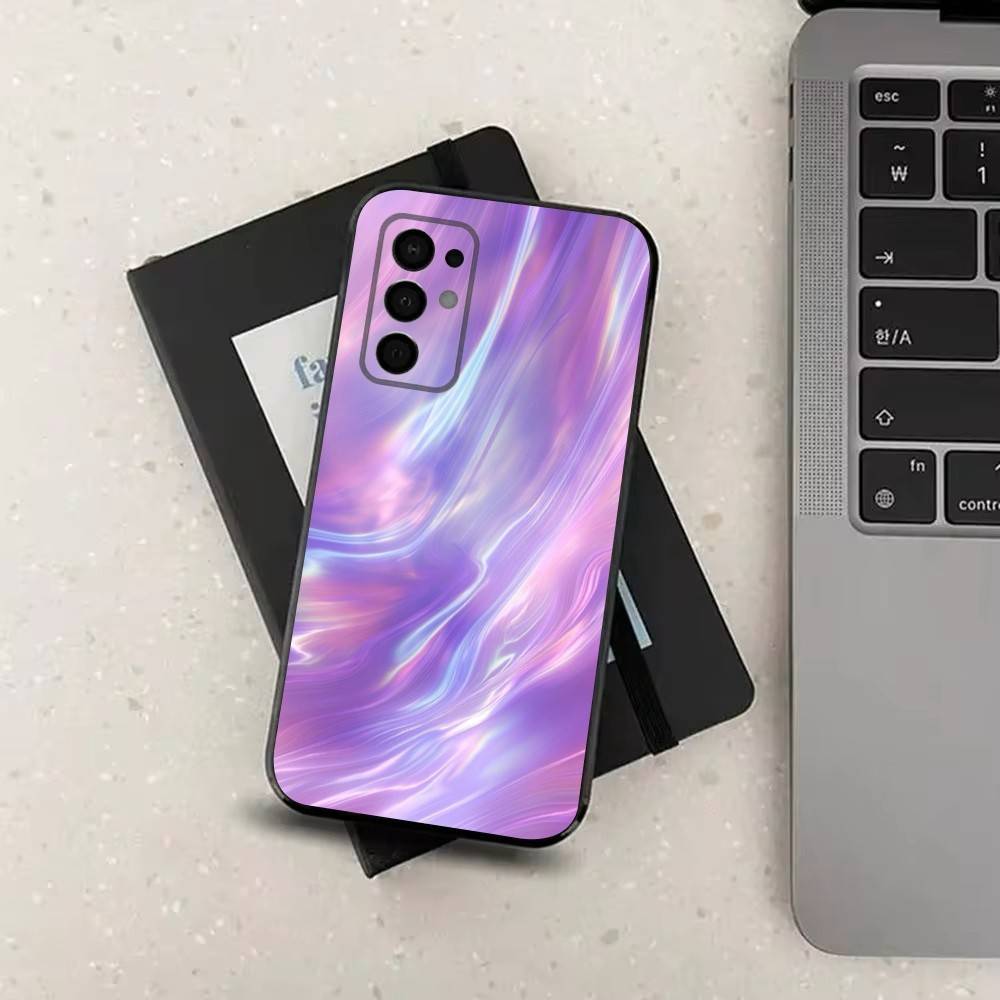 Rainbow Holographic Case For Samsung Galaxy A73,52,71,53,32,72,41,J7,22,Note,31,8,9,Soft Black Silicone Cover