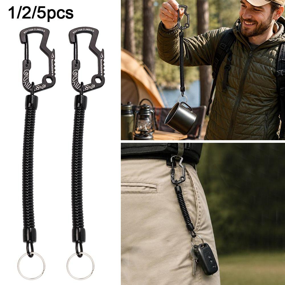 1/2/5pcs Anti-lost Outdoor Retractable Spring Elastic Rope Fishing Lanyards  for Camping Hiking