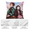 Demon S-Slayer K-Kamado T-Tanjiro N-Nezuko Pillow Case Short Plush Sofa Decorative Gift Home Double-sided Printing Cushion