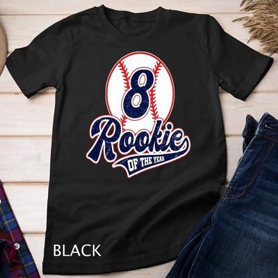 Rookie des Jahres 8. Geburtstag T-Shirt Baseballspieler Unisex T-Shirt