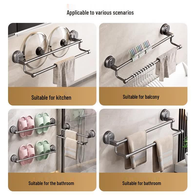 Suction Cup Bathroom Slipper & Towel Rack