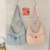 Versatile Crossbody Dumpling Bag Large Capacity Nylon Shoulder Bag Pleated Drawstring Bag  Travel
