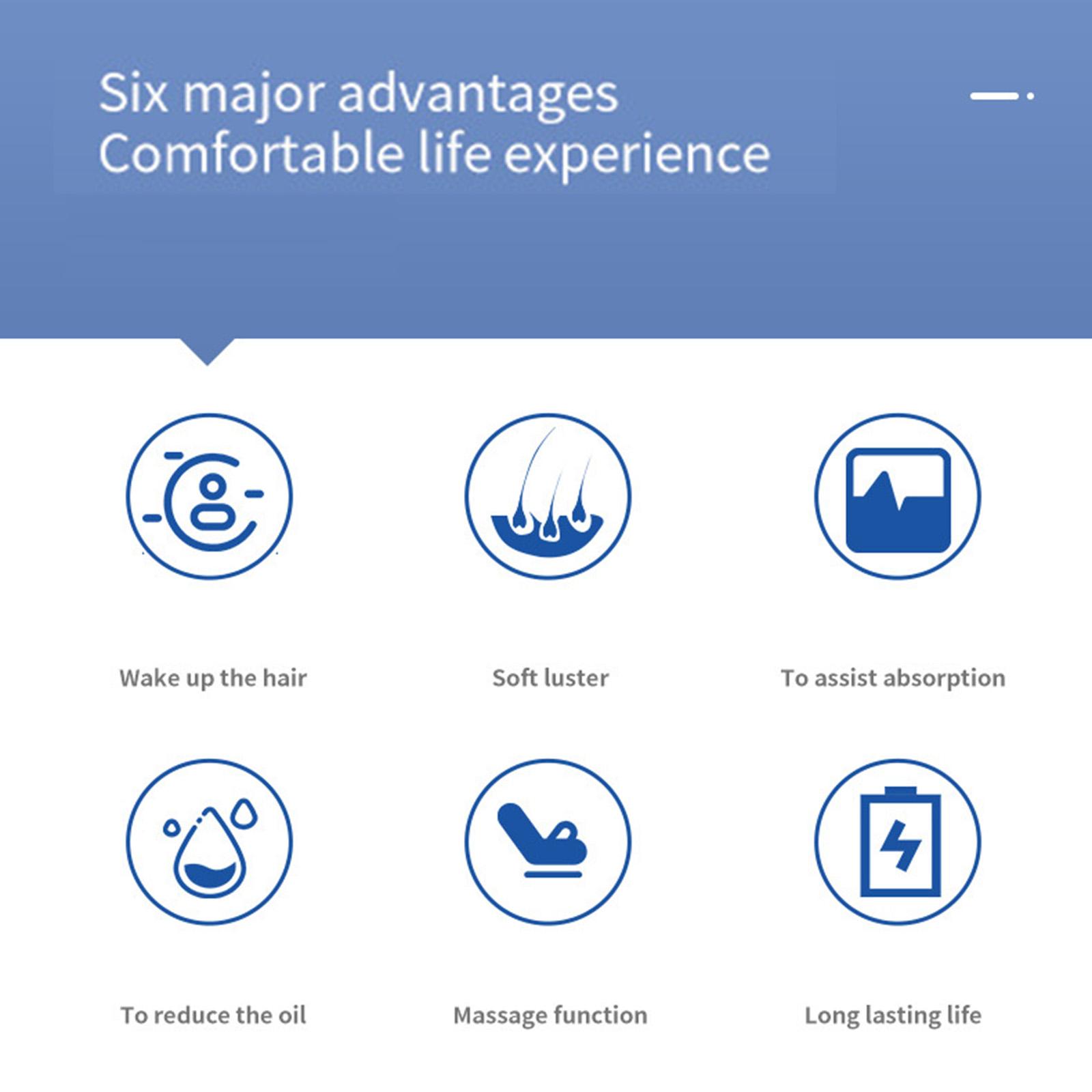 Electric Massage Comb Anti-Hair Loss   Head Massager Light Therapy Hair Comb Red Light Blue Light Therapy Nourishing   Hair Follicle