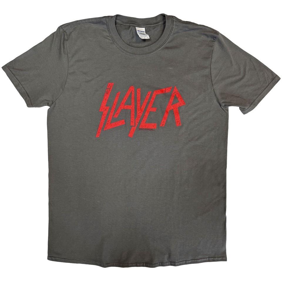 Slayer: Logo Charcoal Gray T-Shirt (Officially Licensed) Small M