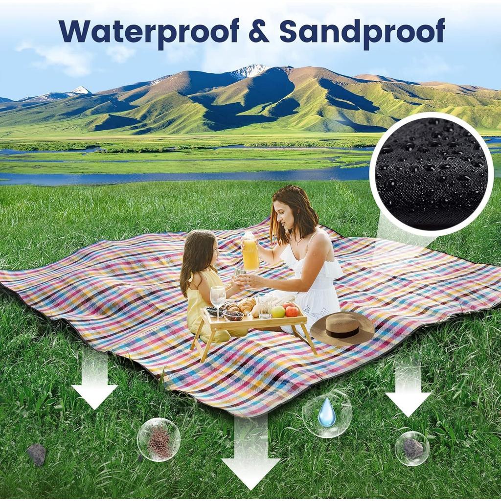 Extragroße Picknickdecken TragbarUnd WasserdichtSanddichtFaltbare Outdoor-Decke Mode Praktische Matte Tasche Picknickdecke