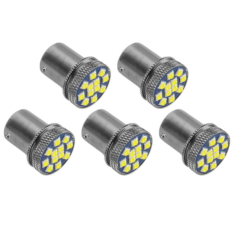 10Pcs White LED 12SMD BAY15D 1156 1157 7440 3157 T20 P21W DRL Turn Signal Parking Light Bulbs Universal for Car Truck DC 24V