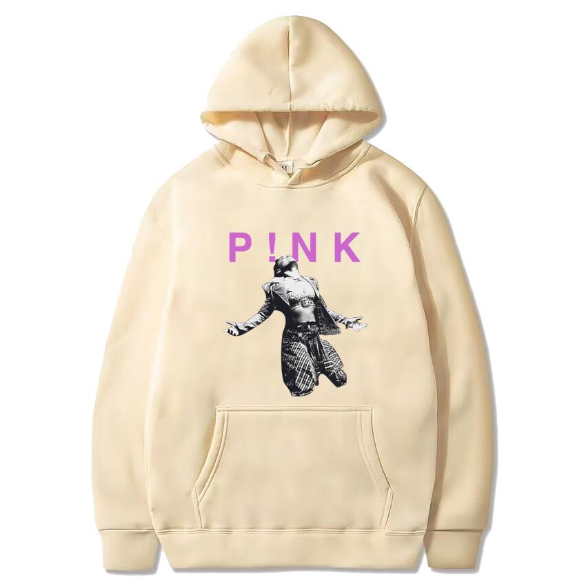 Hot Sale Pink P!NK Singer 90s Music Black New Hoodie Unisex Oversized Fleece Long Sleeve Pullover Men Women Vintage Sweatshirt