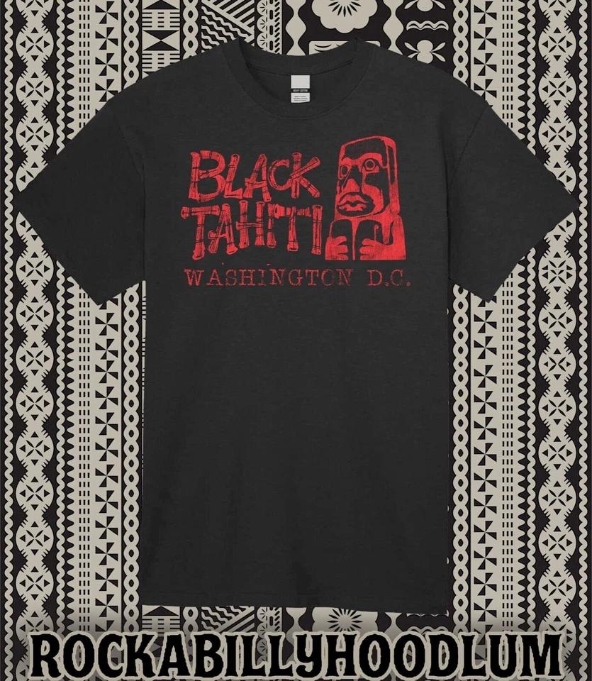 

Retro Tiki T Shirt Bar Mug Restaurant Art Black Tahiti Washington DC XL
