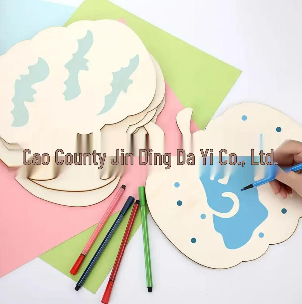 Creative DIY Wood Slices Set: Round & Square Poplar Plywood for Children's Hand-Painted Decorations