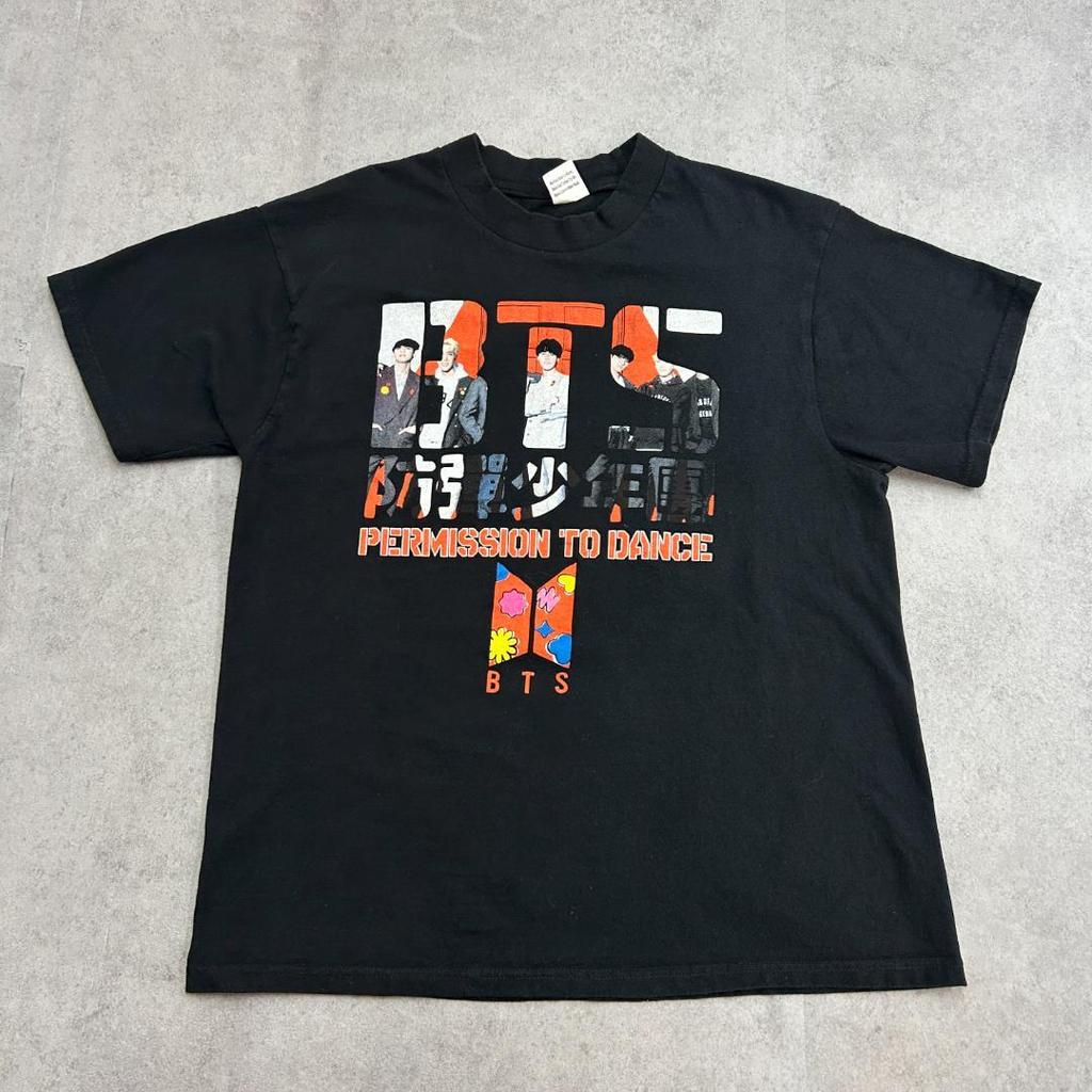 [USED] BTS Bangtan Boys T-shirt, Vintage, Black, Size L (Women's), Not Available In Japan