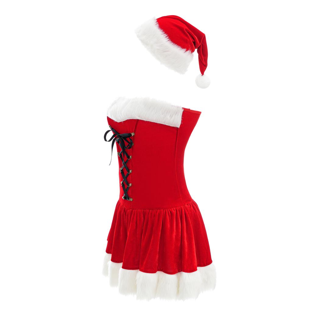 S-XXL Cute Chest-wrapped Christmas Clothes COS Uniform, Christmas Clothes, Birthday Party Clothes, Christmas Performance Clothes