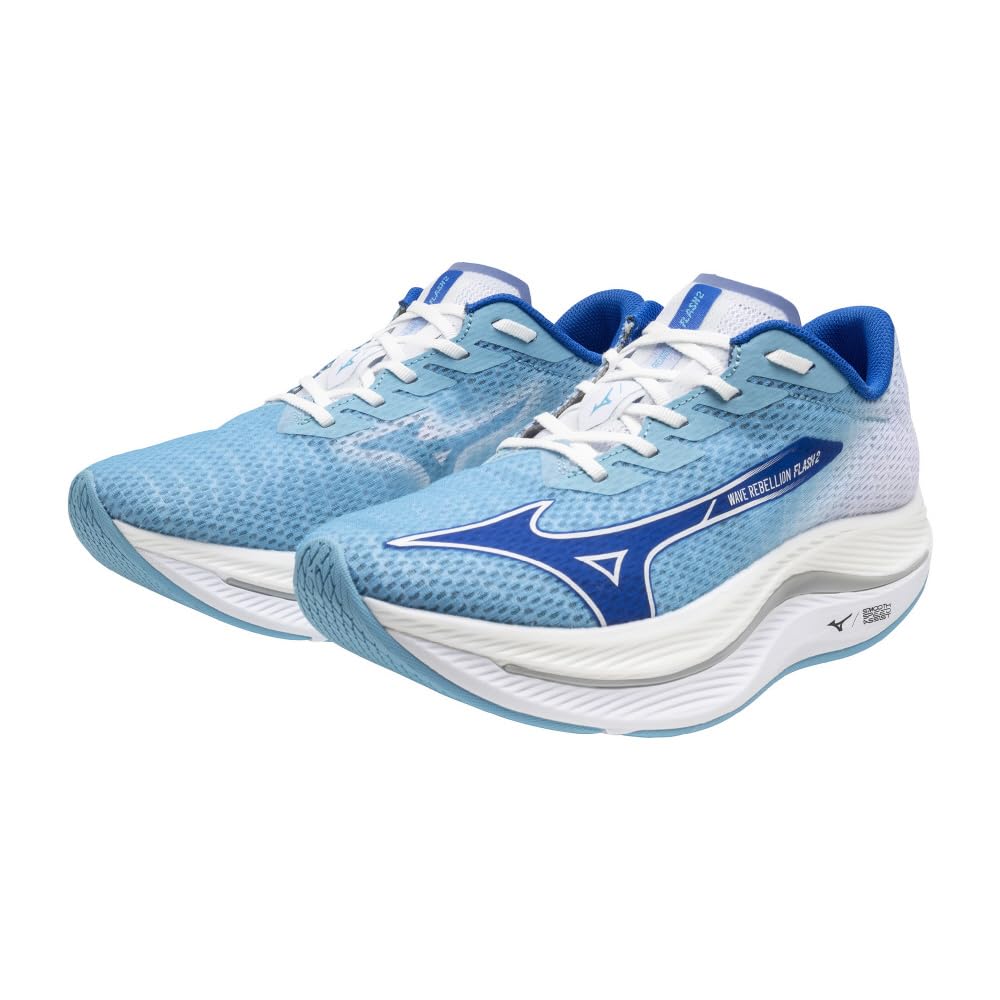 Mizuno Chaussures de Running Wave Rebellion Flash 2 pour Bleu Épais x Bleu x 2E Jogging, Marathon, Entraînement, Sports, Légères, Résilientes, Semelle, Homme,
