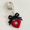 Keychain Accessory Adorable Black Bowknot Heart Pendant Ornament Durable Keyrings Accessories Charm Multi Functional