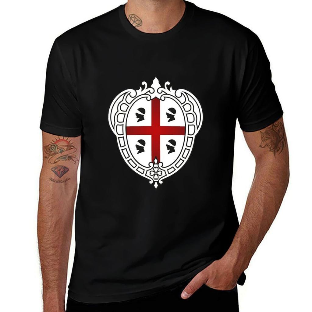 Coat of arms of Sardinia Italy TShirt t shirts for man cotton soft t shirt man casual TShirt