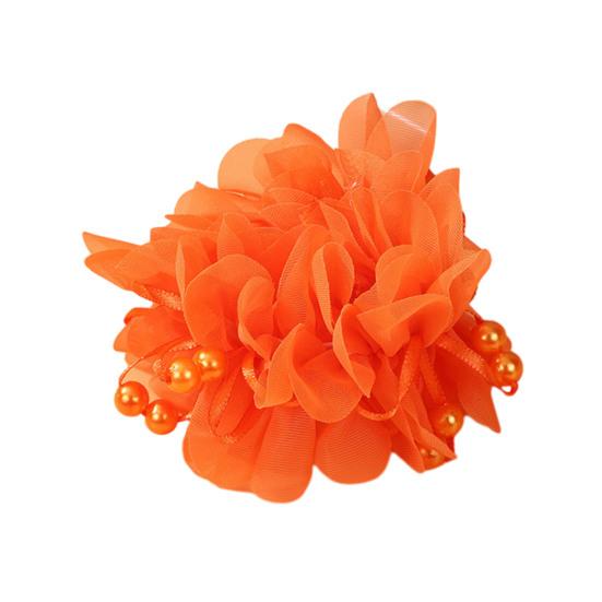 Elástico de Cabelo Cor Vibrante Decoração de Pérolas Artificiais Faixa de Cabelo Infantil Performance de Palco Alto