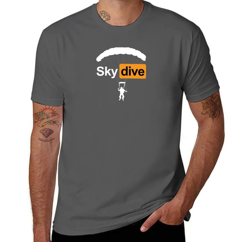 Skydive Design - Skydiving - Large parachute T-Shirt quick drying anime clothes anime workout shirts for men
