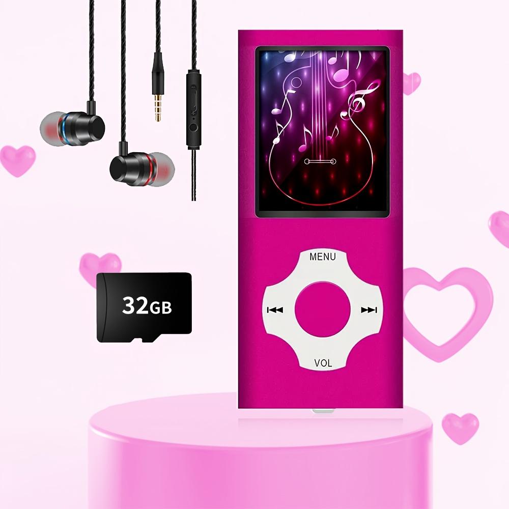Classic MP3 MP4 player, music player with 32 GB memory card and high-quality headphones, portable digital music player/video/recording/e-book reader/