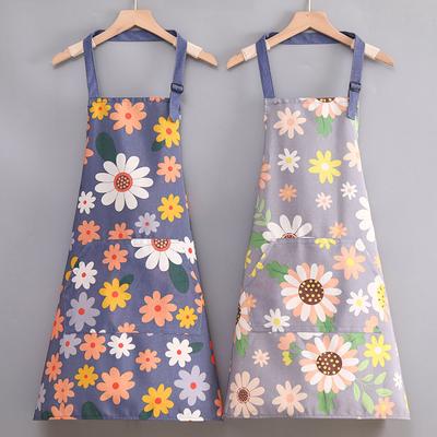1 Stück Cartoon Sonnenblumen Schürze, Sommer Dünn, Verstellbarer Riemen, Ölfest, Damen Ärmellose Küchenschürze